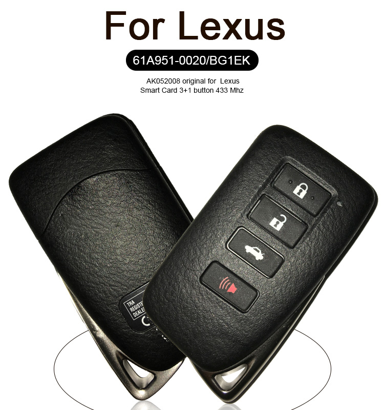 AK052008 original for Lexus Smart Card 3+1 button 433 Mhz BG1EK 61A951-0020